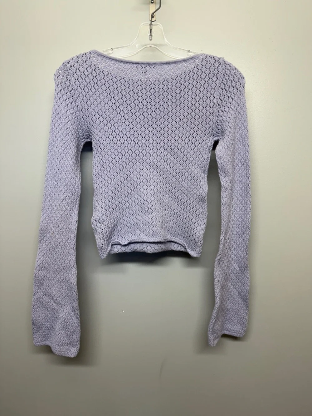 Dynamite Light Gray Open-Knit Sweater Top - Picture 5 of 5